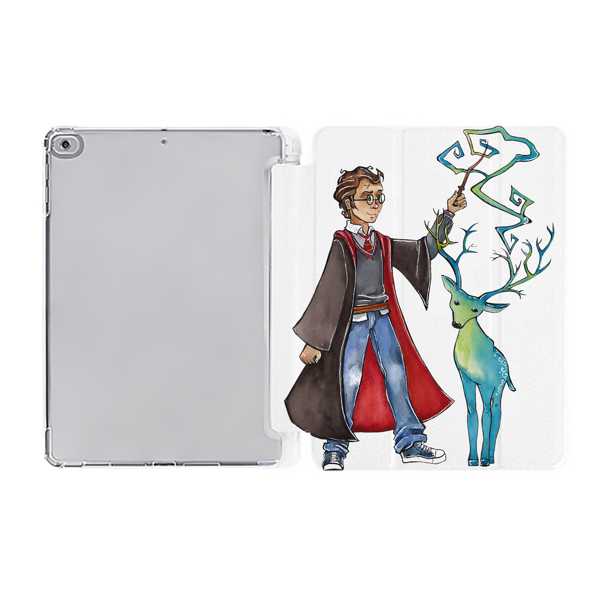 （画像用） Harry Potter ハリー・ポッターシリーズ IPad ケース ペン収納付き 三つ折りスタンド PUレザー×シリコン 対応機種9.5/10.5/10.9インチ